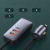 eng pl Baseus Share Together 2x USB 2x USB Type C car charger 120W PPS Quick Charge Power Delivery gray CCBT A0G 96153 12 »