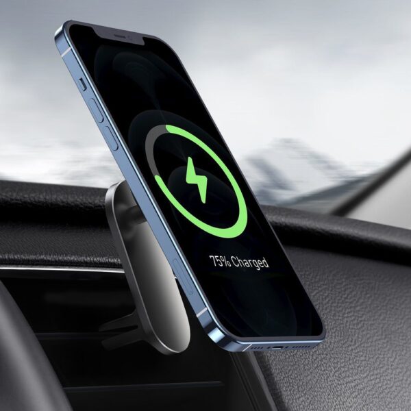 eng pl Baseus magnetic car phone holder wireless Qi charger 15 W MagSafe compatible for iPhone black WXJN 01 70582 12 »