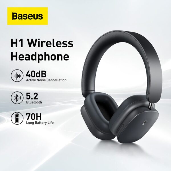 Baseus H1 Wireless Headphones Hybrid 40dB ANC 4 mics ENC Earphone Bluetooth 5 2 40mm Driver 1684486626 »