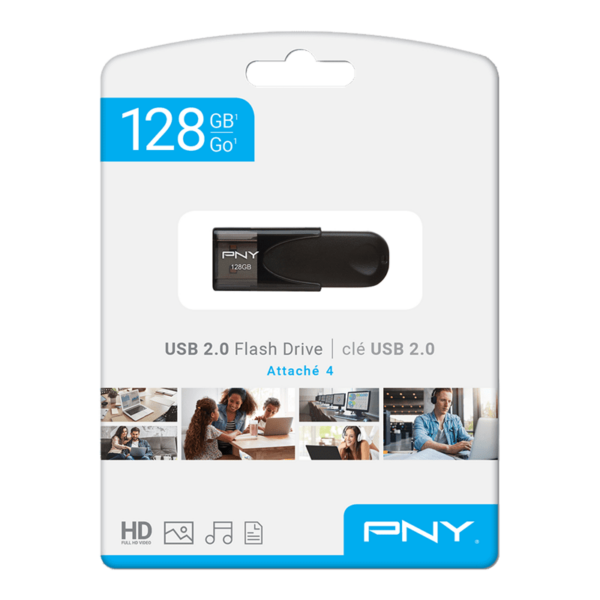 PNY USB Flash Drive Attache4 Black 128GB pk 1627287966 »