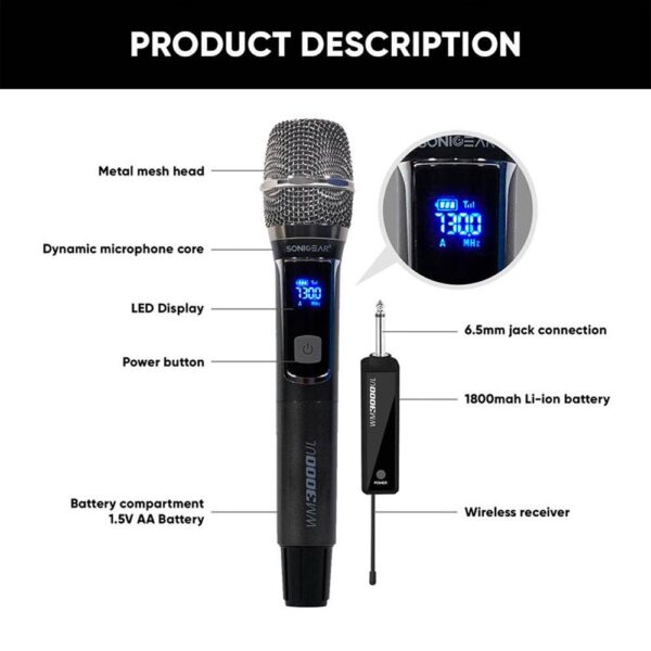 SonicGear WM 3000 UL Wireless Microphone 7 »