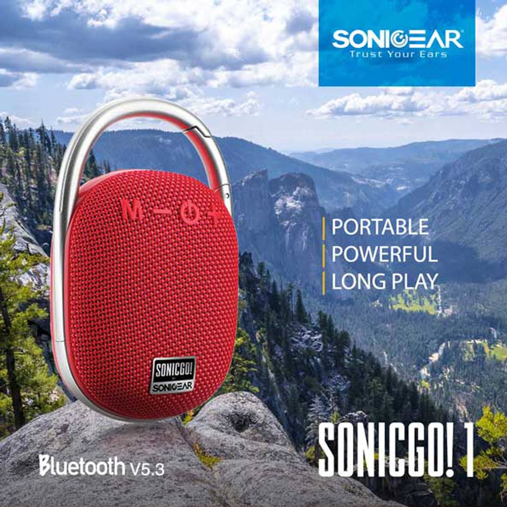 SonicGear SONICGO 1 Portable Bluetooth Speaker Red 2 -
