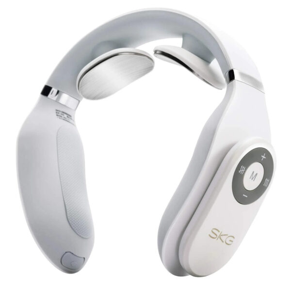 skg 4098e cordless pulse neck massager with heat for pain relief »