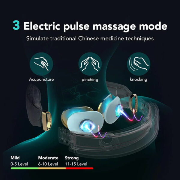 skg 4098e cordless pulse neck massager with heat for pain relief »