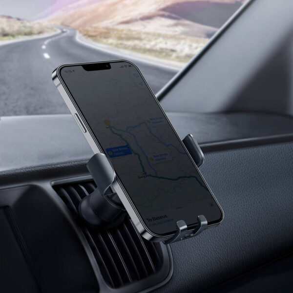 spa pl Baseus Metal Age II Gravity Car Phone Holder en la rejilla de ventilacion negro SUJS000001 103798 10 »